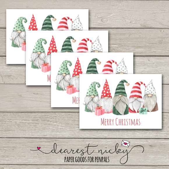 Christmas Gnomes Postcards - Set of 4