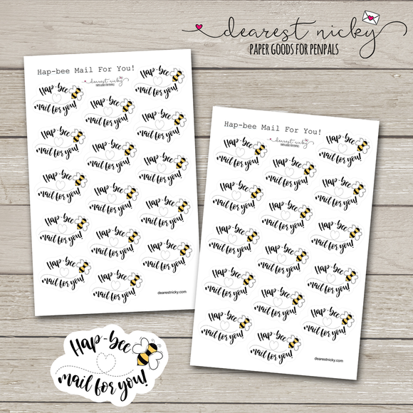 Hap-bee Mail for You Stickers - 2 Sheets