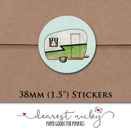 Happy Camper Envelope Seals - Set of 30 Stickers