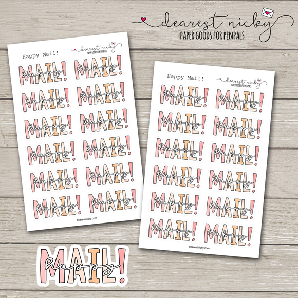 Happy Mail Stickers - 2 Sheets