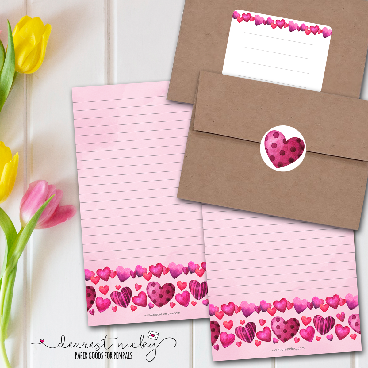 Heart Border Letter Writing Set