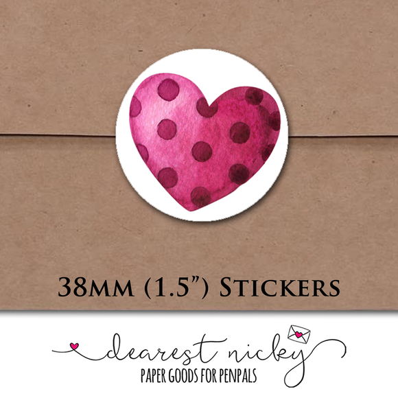 Heart Border Envelope Seals <br> Set of 30 Stickers
