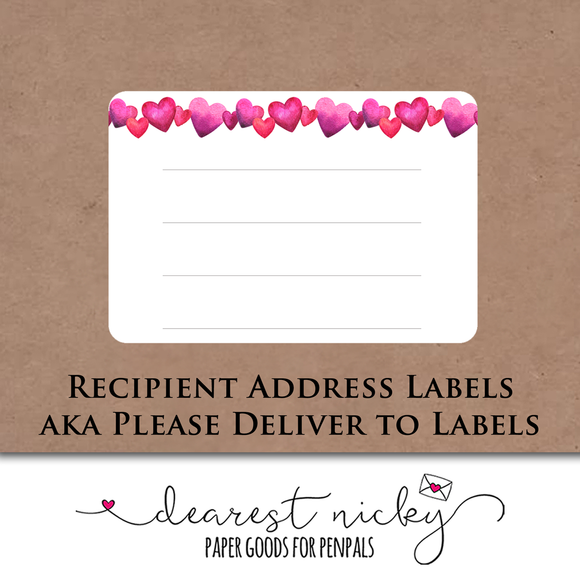 Heart Border Mailing Address Labels <br> Set of 16