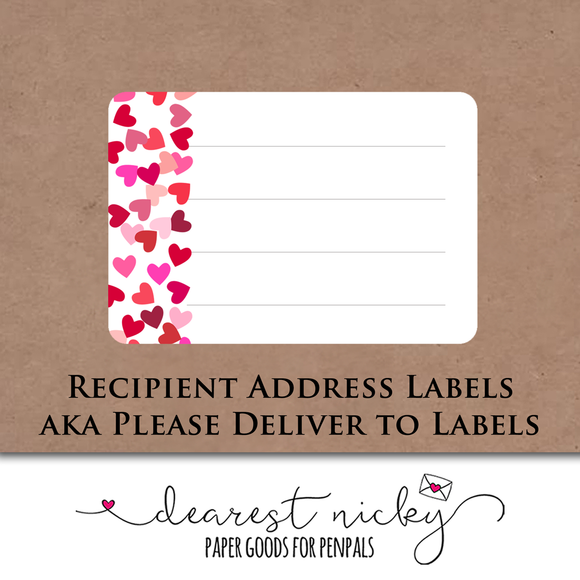 Heart Confetti Mailing Address Labels <br> Set of 16