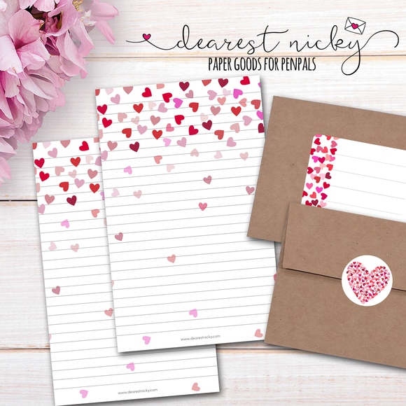 Heart Confetti Letter Writing Set