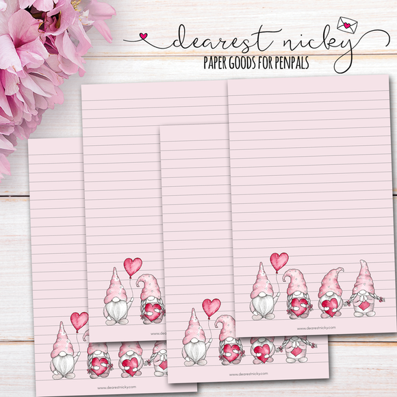 Heart Gnomes Letter Writing Paper