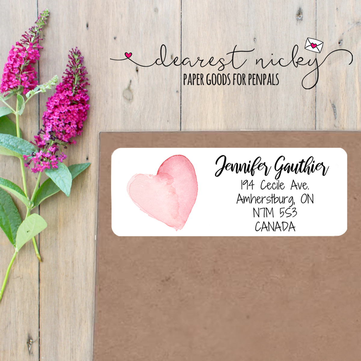 Hearts Custom Return Address Labels Set of 30