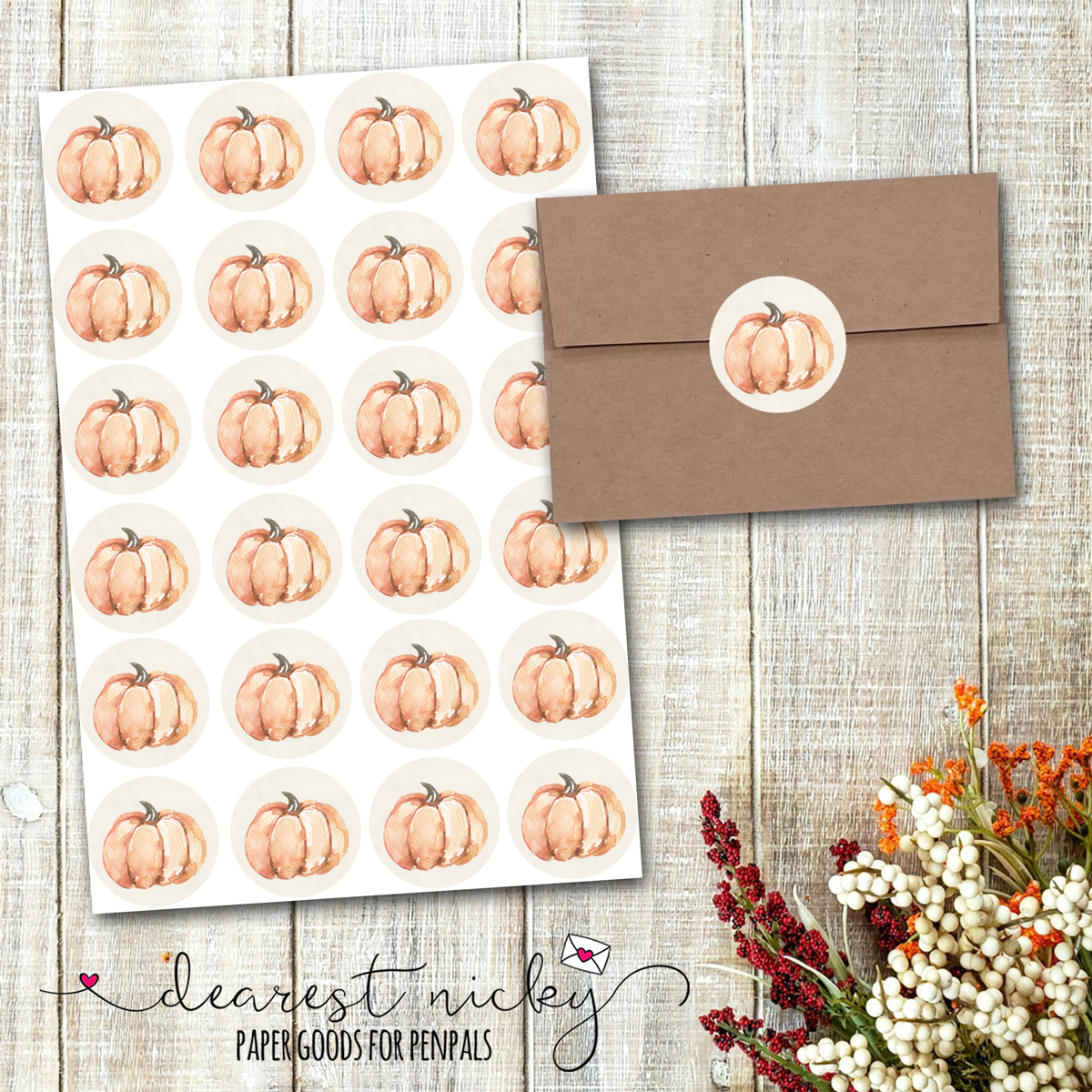 Hello Fall Tiered Tray Envelope Seals - Set of 30 Stickers