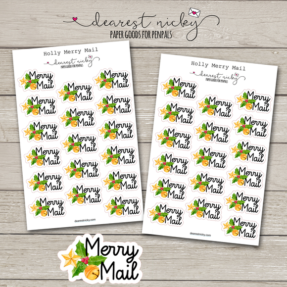 Holly Merry Mail Stickers - 2 Sheets