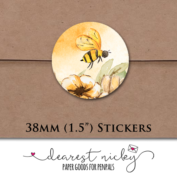 Honey Bees Envelope Seals <br> Set of 30 Stickers