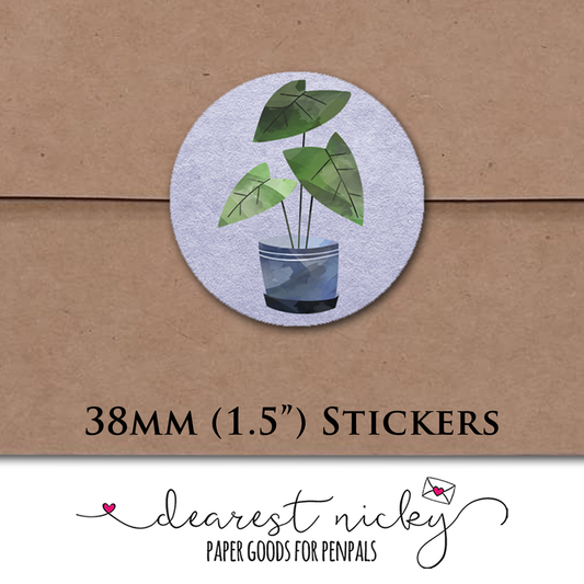 Potted Plants Envelope Seals - Set of 30 Stickers
