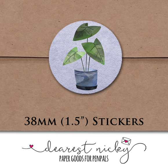 Potted Plants Envelope Seals <br> Set of 30 Stickers