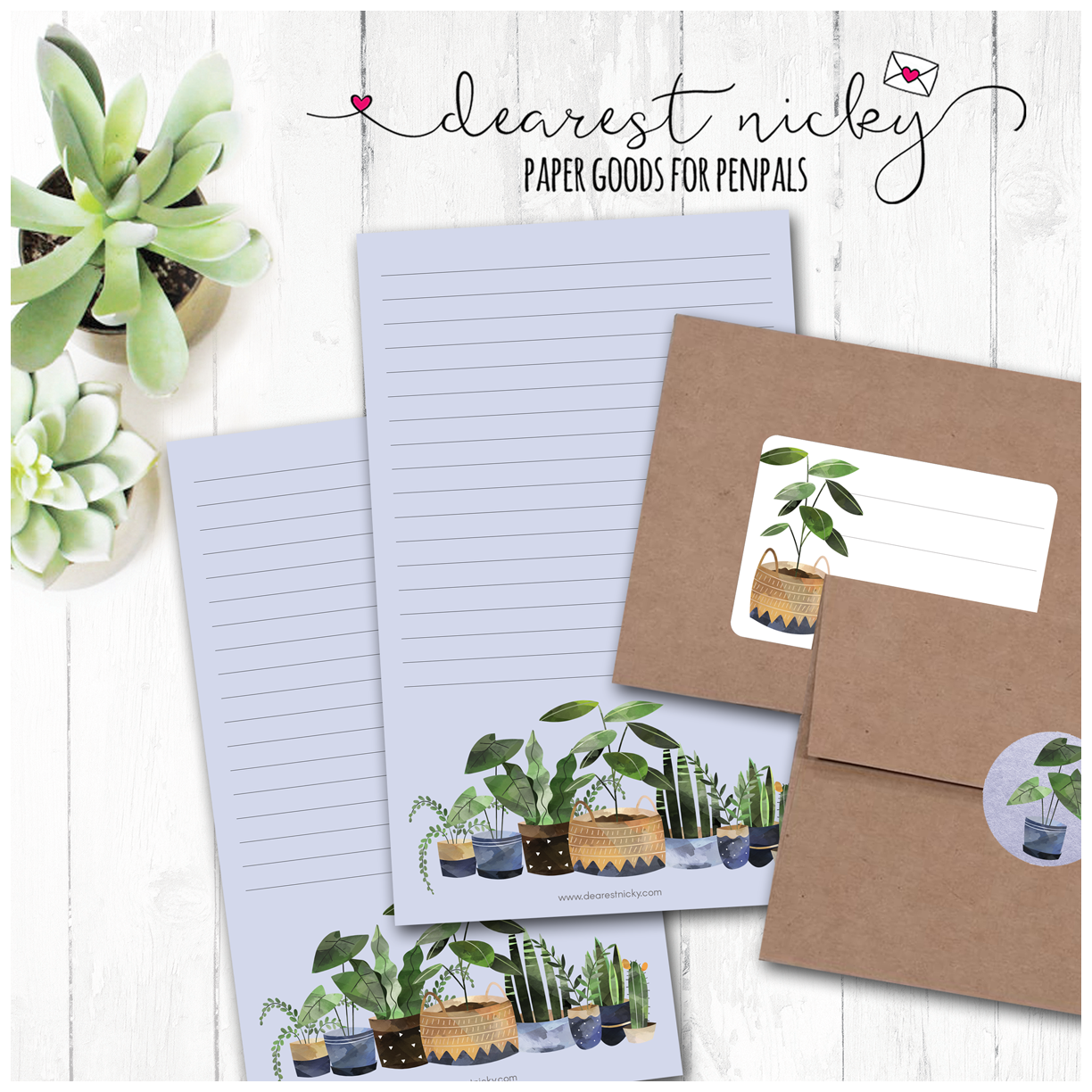 House Plants Mailing Address Labels - Set of 16