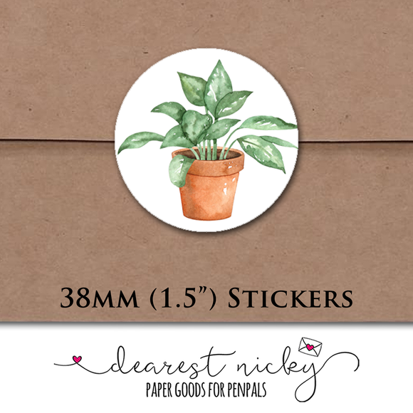 House Plants Envelope Seals <br> Set of 30 Stickers