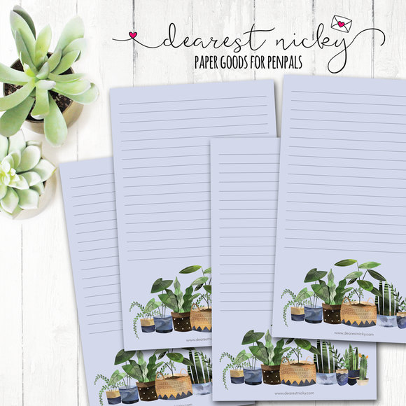 House Plants Letter Writing Paper