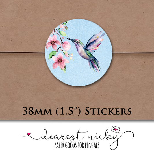 Hummingbirds Envelope Seals - Set of 30 Stickers