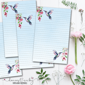 Hummingbirds Letter Writing Paper