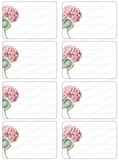 Pink Hydrangea Mailing Address Labels <br> Set of 16