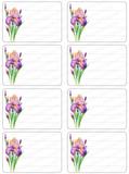 Purple Iris Mailing Address Labels <br> Set of 16