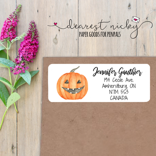 Jack-o'-lanterns Custom Return Address Labels Set of 30