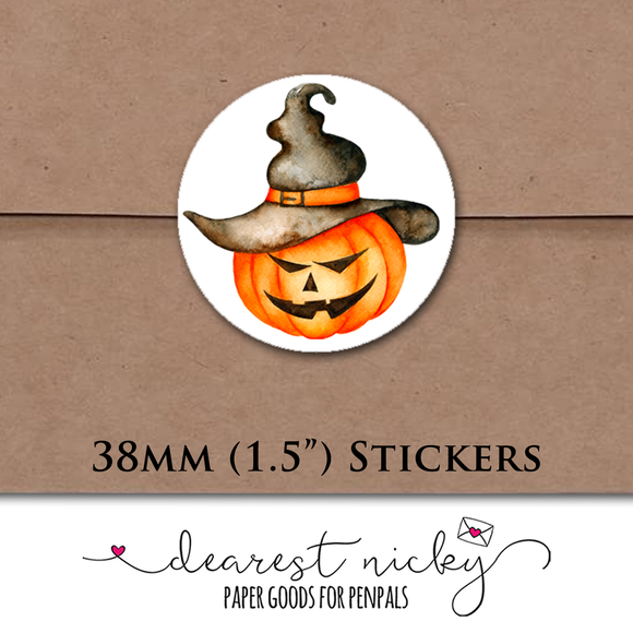 Jack-o'-lanterns Envelope Seals <br> Set of 30 Stickers