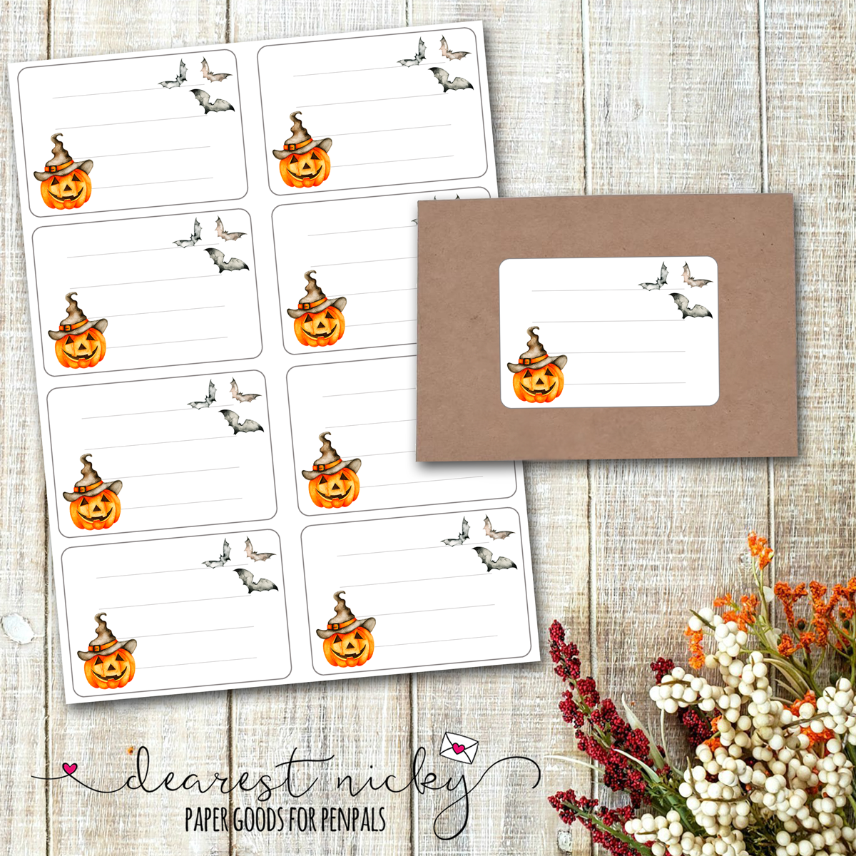 Jack-o'-lanterns Address Labels - Set of 16