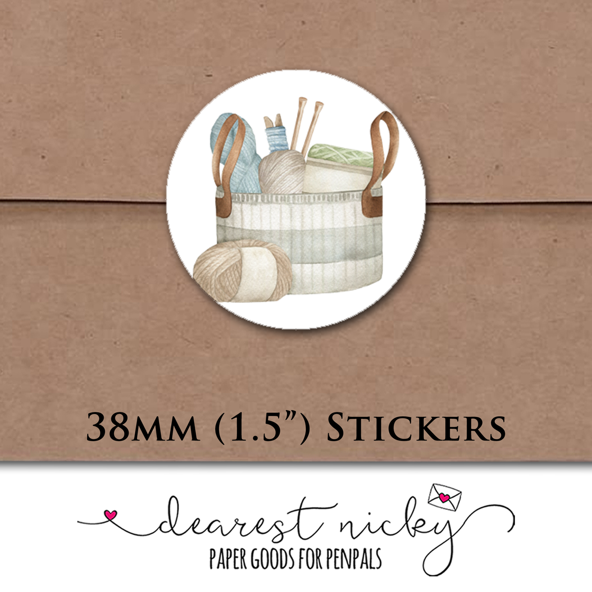 Knitting Envelope Seals - Set of 30 Stickers