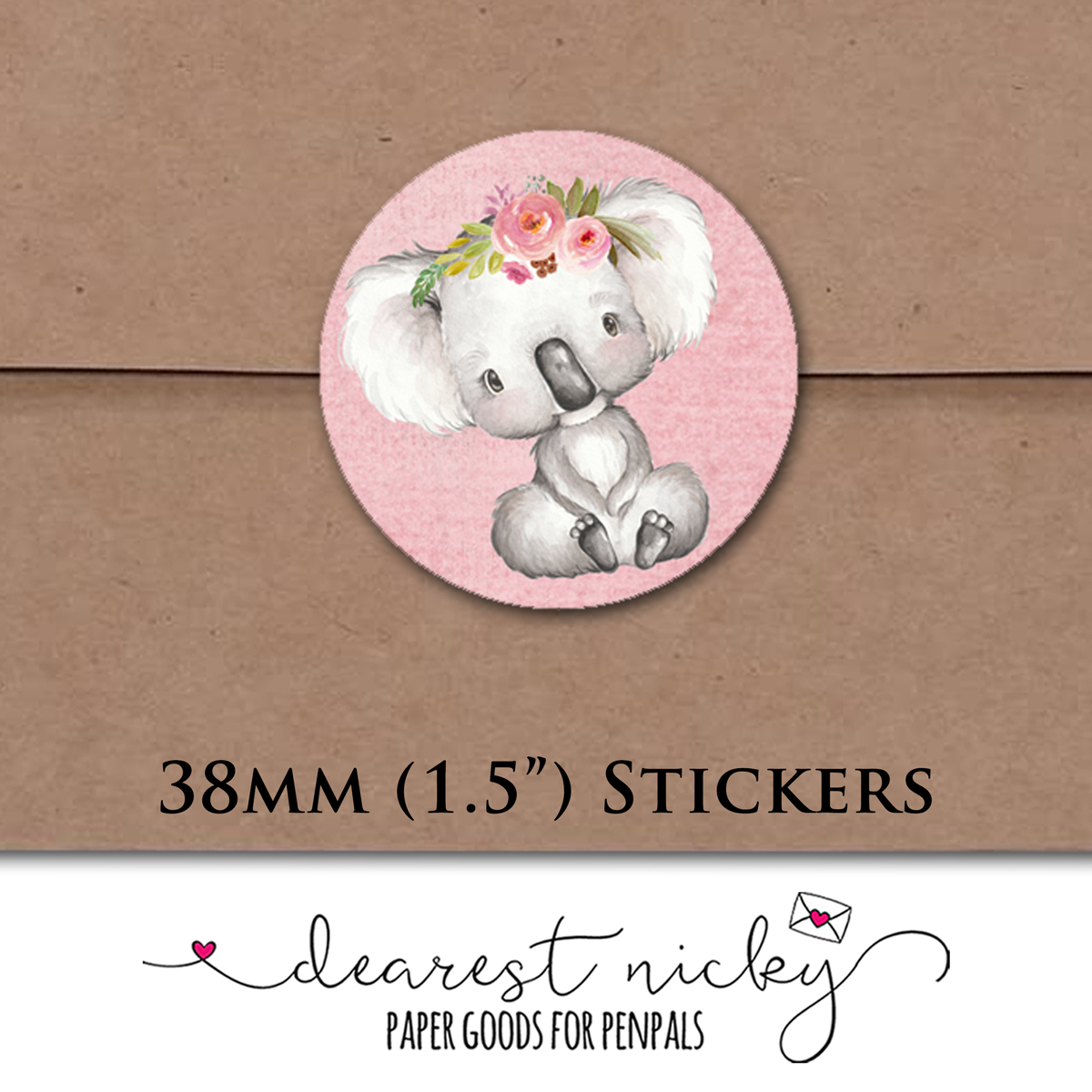 Koalas Envelope Seals - Set of 30 Stickers