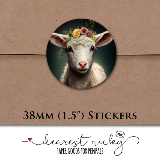 Lamb Envelope Seals - Set of 30 Stickers