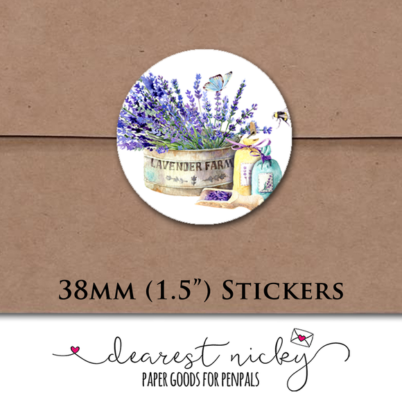 Lavender Envelope Seals <br> Set of 30 Stickers