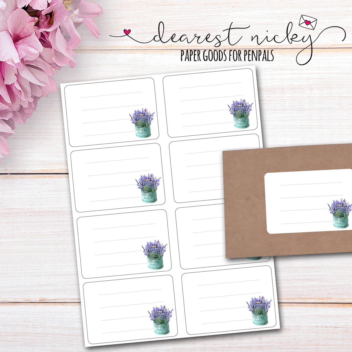 Lavender Mailing Address Labels - Set of 16