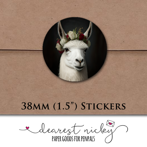 Llama Envelope Seals <br> Set of 30 Stickers