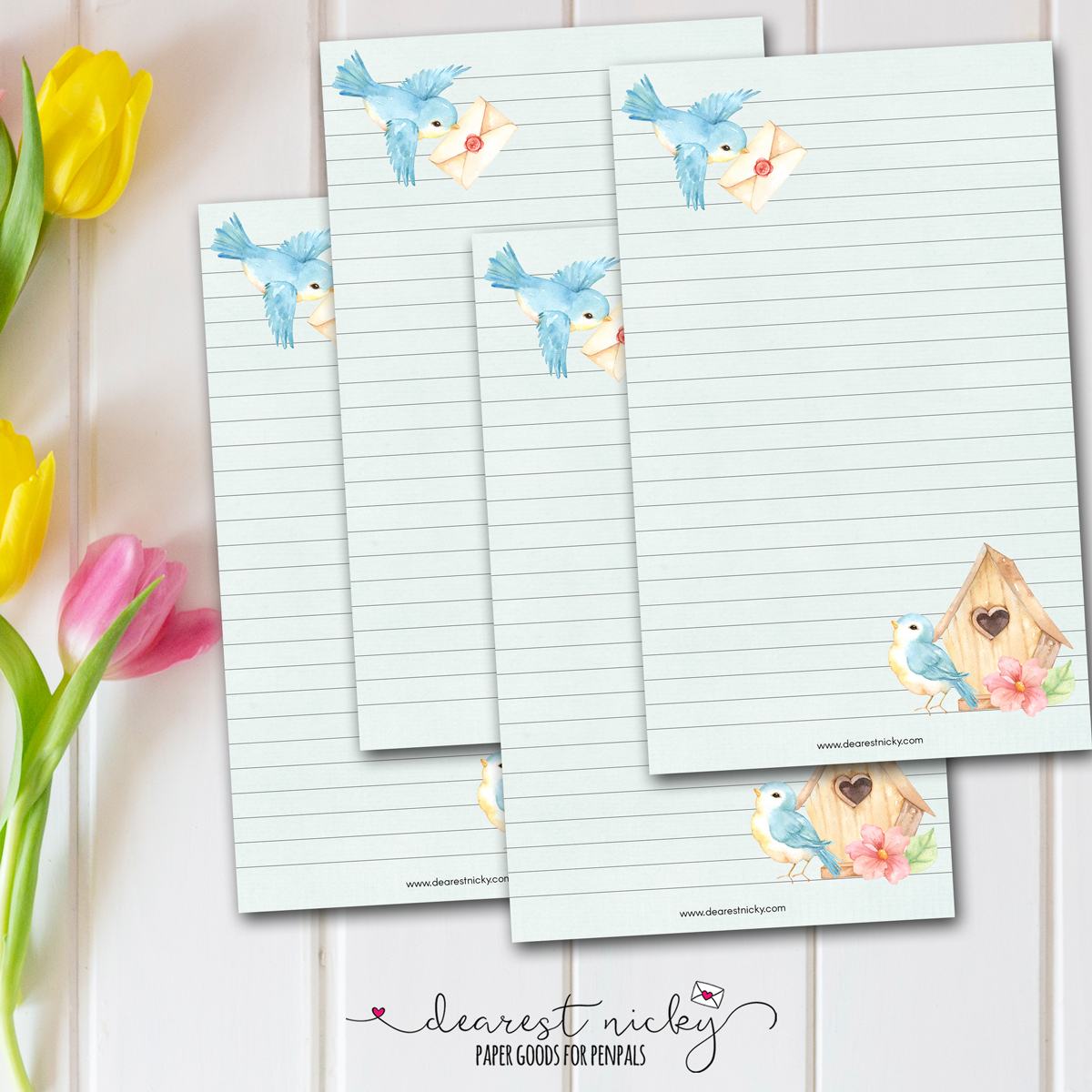 Lovebirds Letter Writing Paper