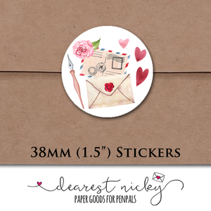 Love Letters Envelope Seals <br> Set of 30 Stickers