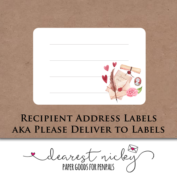 Love Letters Mailing Address Labels <br> Set of 16