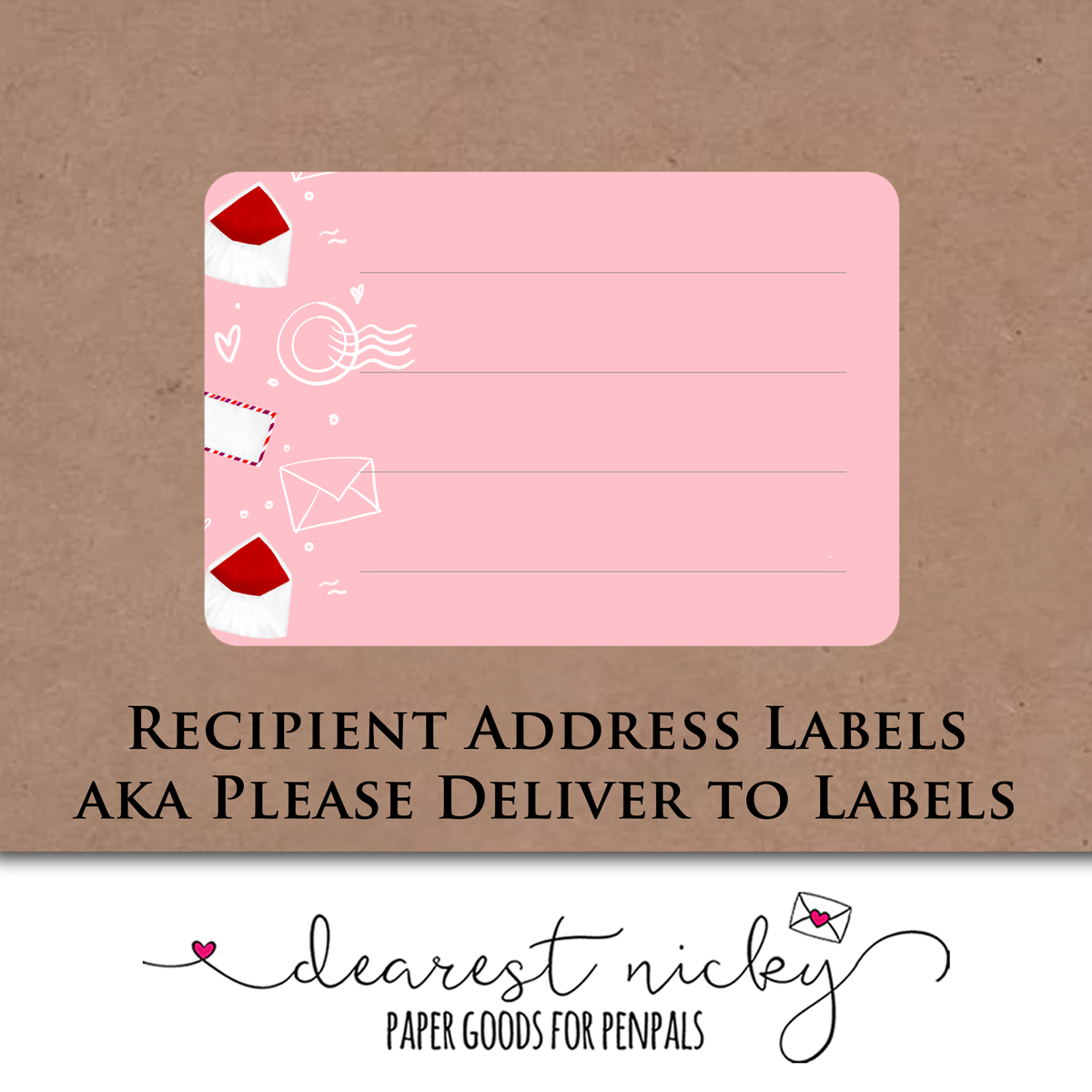 Love Notes Mailing Address Labels - Set of 16