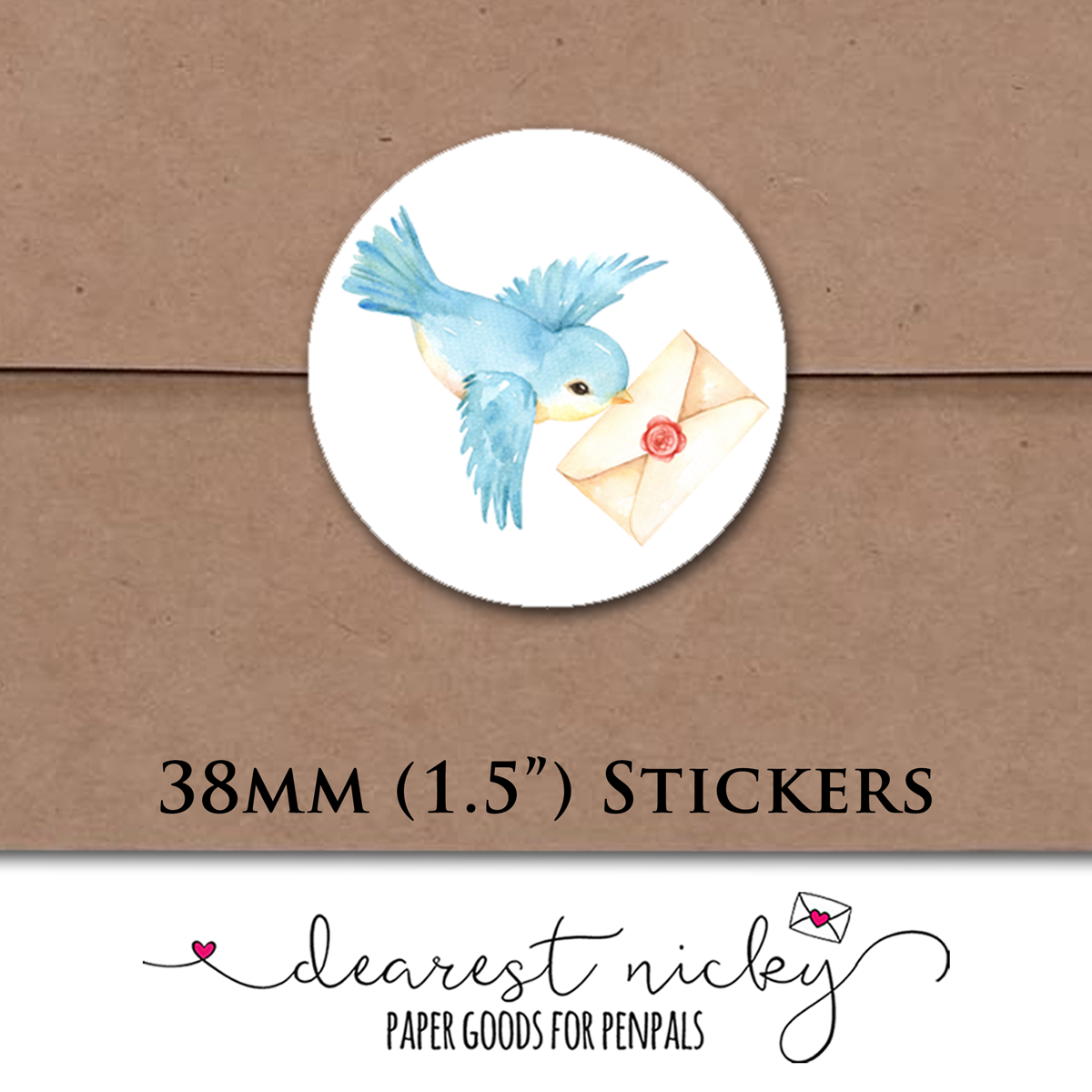 Lovebirds Envelope Seals - Set of 30 Stickers