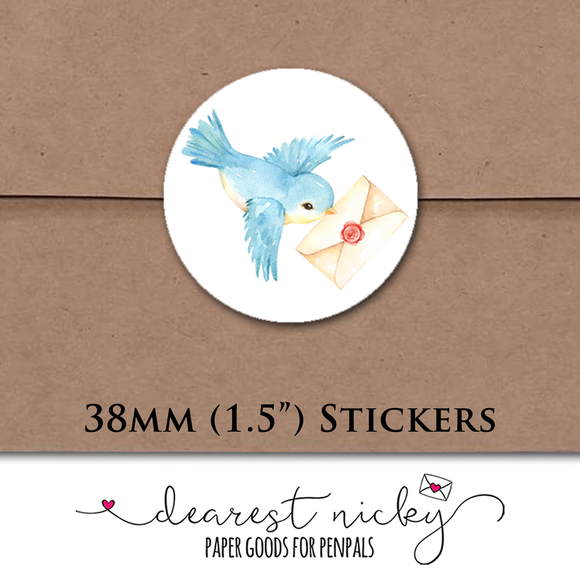 Lovebirds Envelope Seals <br> Set of 30 Stickers
