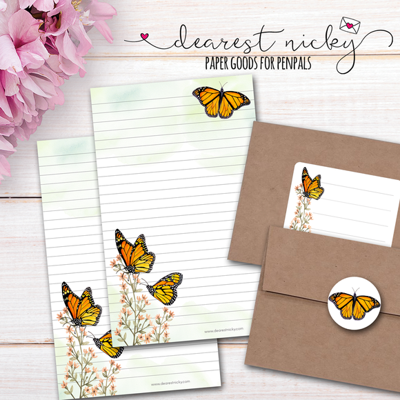 Monarch Butterflies Letter Writing Set Dearest Nicky Monarch butterflies letter writing set dearest nicky