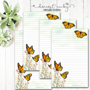 Monarch Butterflies Letter Writing Paper
