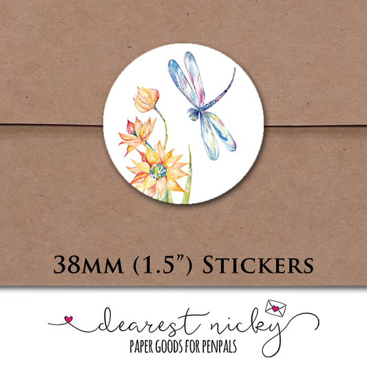 More Dragonflies Envelope Seals - Set of 30 Stickers