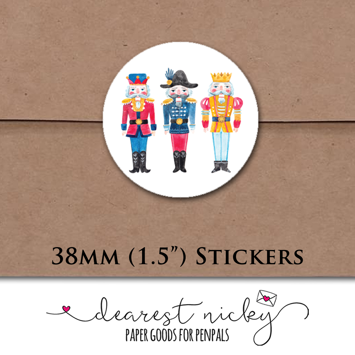 Nutcracker Trio Envelope Seals - Set of 30 Stickers