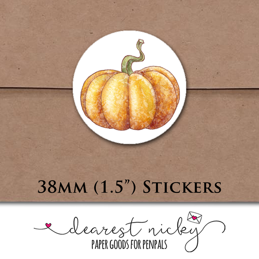 Pumpkin Flourish Envelope Seals - Set of 30 Stickers