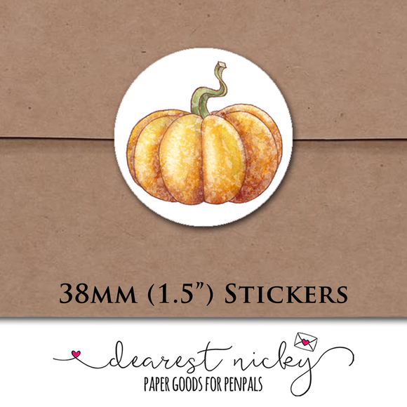 Pumpkin Flourish Envelope Seals <br> Set of 30 Stickers