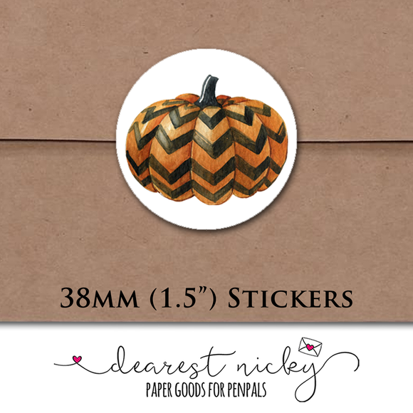 Painted Pumpkins Envelope Seals <br> Set of 30 Stickers
