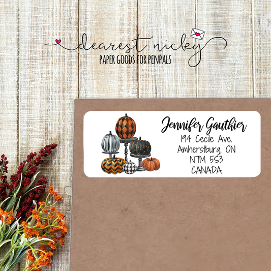 Painted Pumpkins Custom Return Address Labels Set of 30