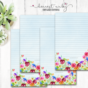 Pansies Letter Writing Paper