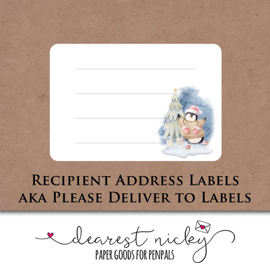 Penguin Address Labels - Set of 16