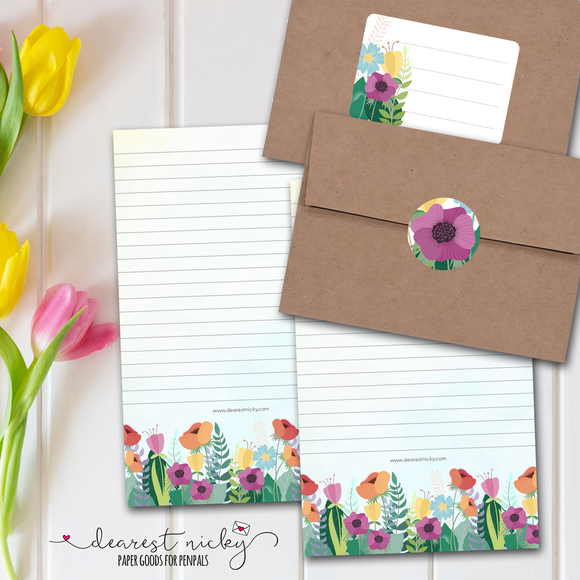 Poppy Garden Letter Writing Set