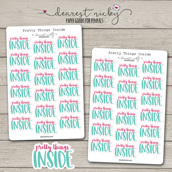 Pretty Things Inside Stickers - 2 Sheets